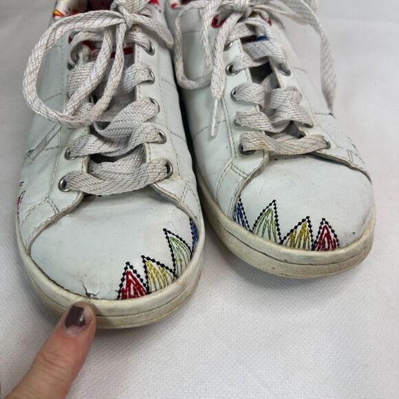 Skechers White Colorful Omne Scribble Lace Up Low Top Sneakers Sz 3 - Picture 9 of 9
